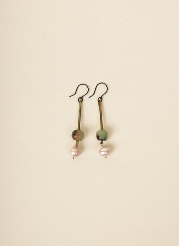 Awaroa Road Long Chrysoprase Earrings