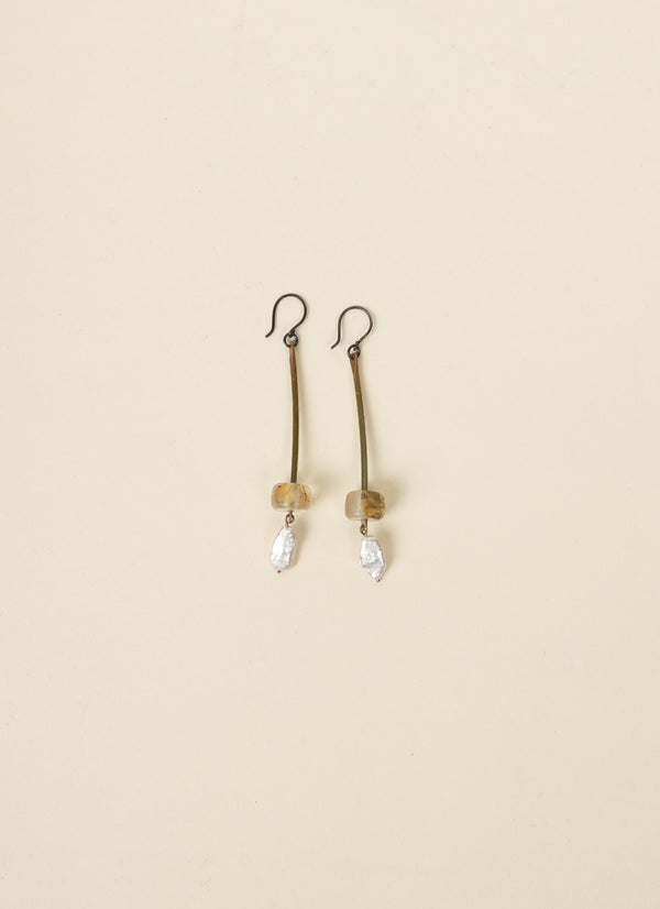 Awaroa Road Long Quartz Earrings