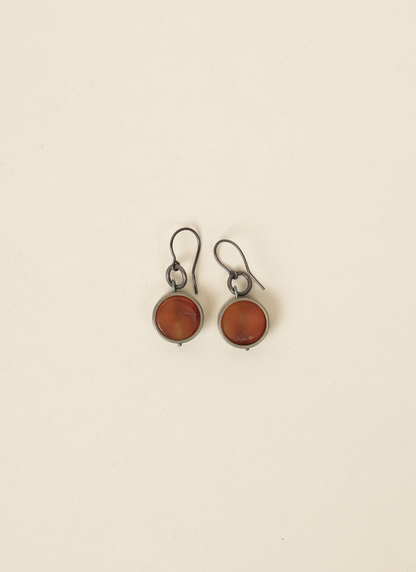 Awaroa Road Round Carnelian earrings
