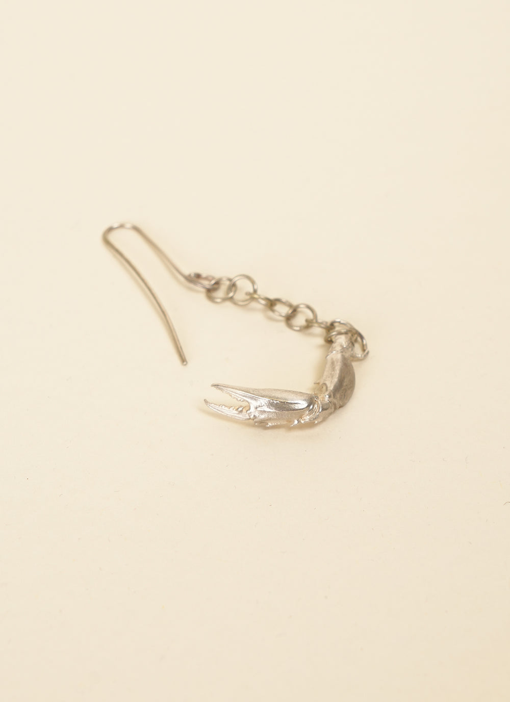 Judi Clements Silver Crab Stud on Silver Chain