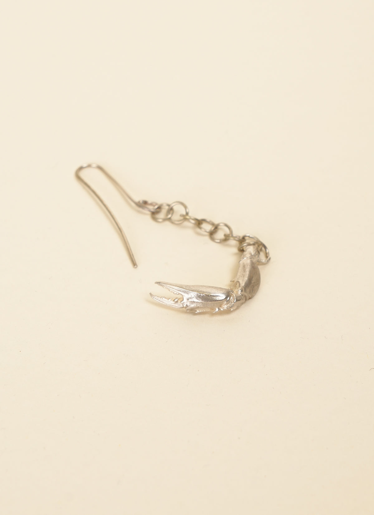 Judi Clements Silver Crab Stud on Silver Chain