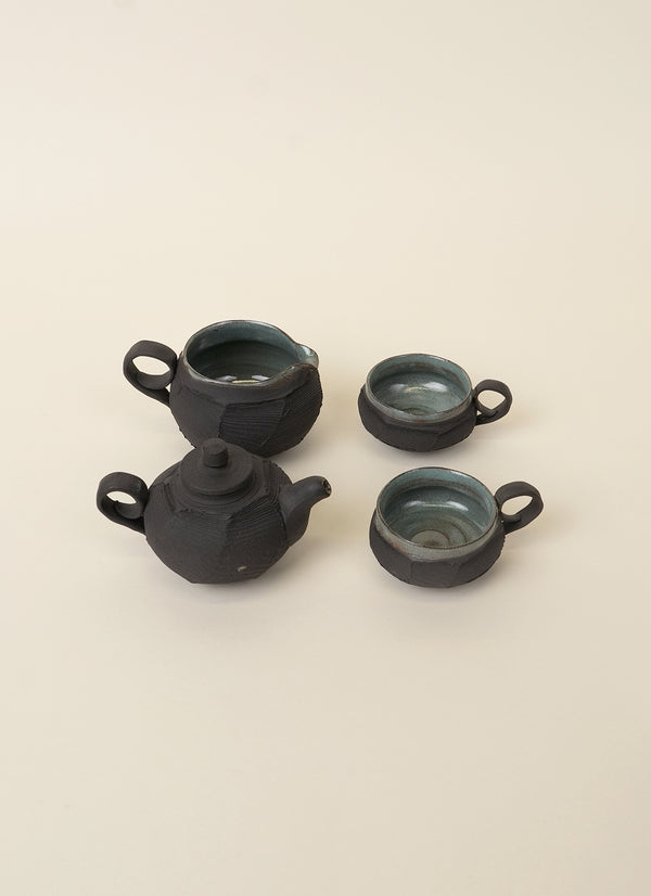 Jino Jeong Black Wave Teapot Set