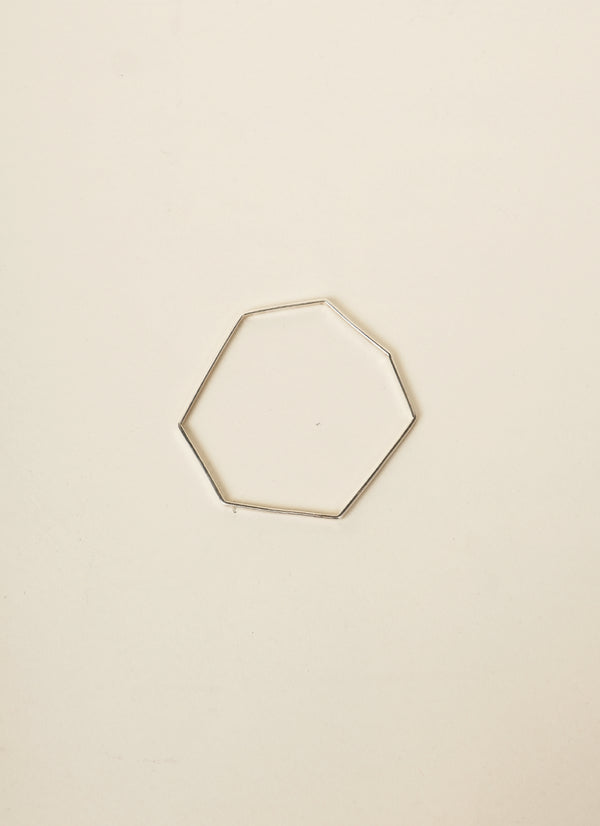 Julia Marin Asymmetric Geo Bangle Silver