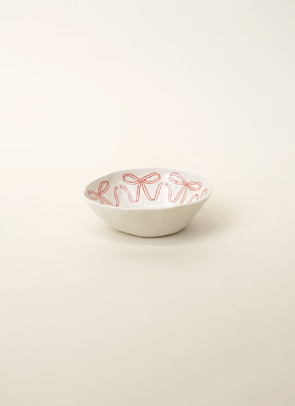 Laura Allen Red Bow Porcelain Bowl