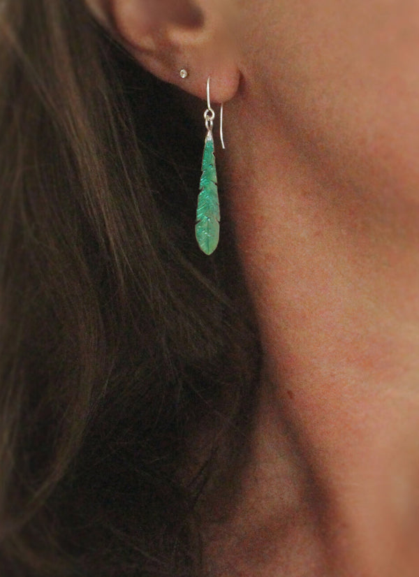 Lilygriffin Kakariki Feather Earrings