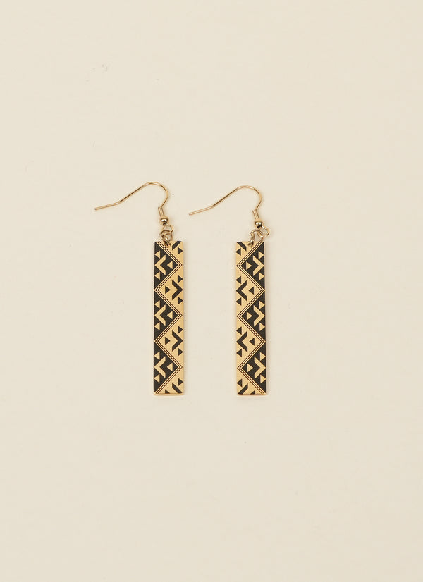 Māori by Design Gold and Black Earrings