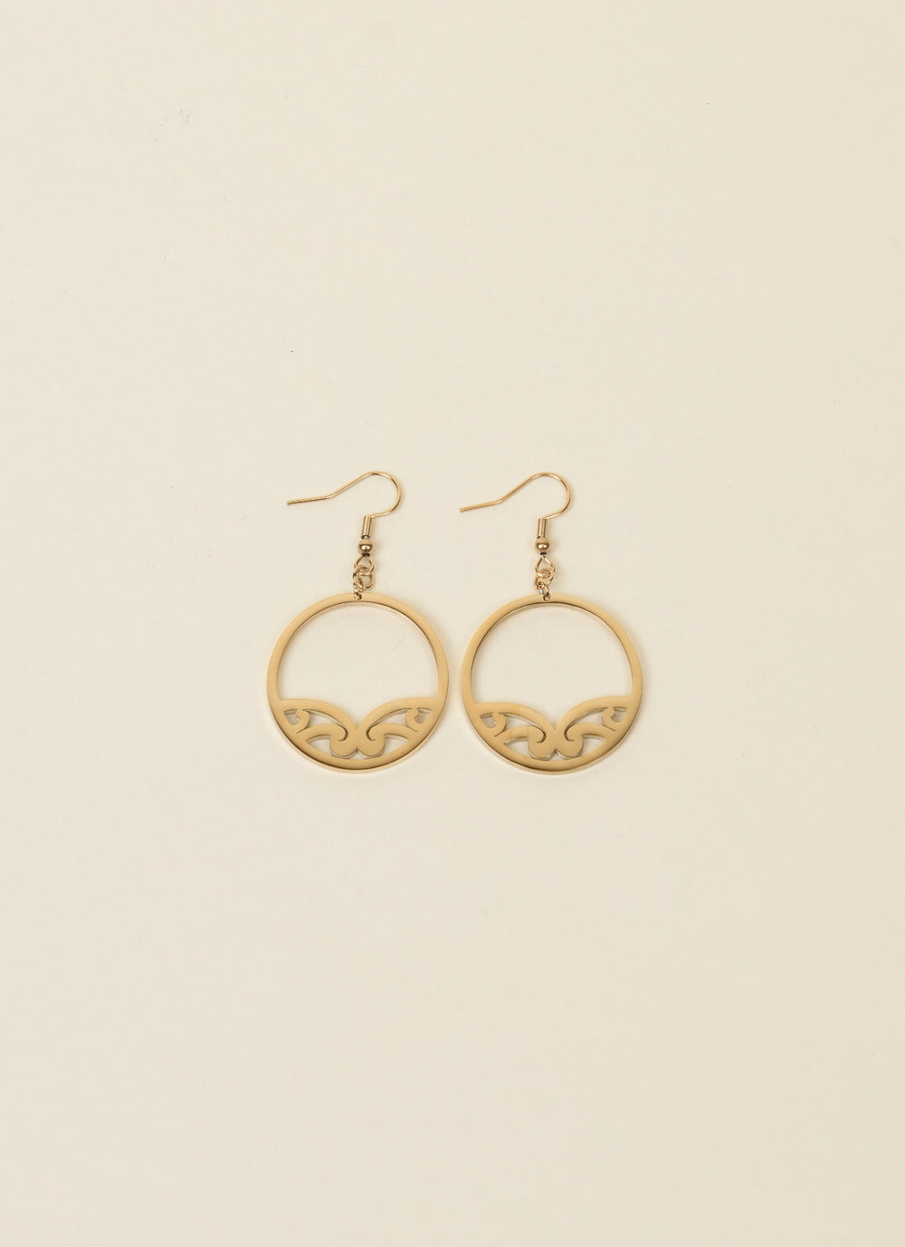 Māori by Design Gold Circle Earrings
