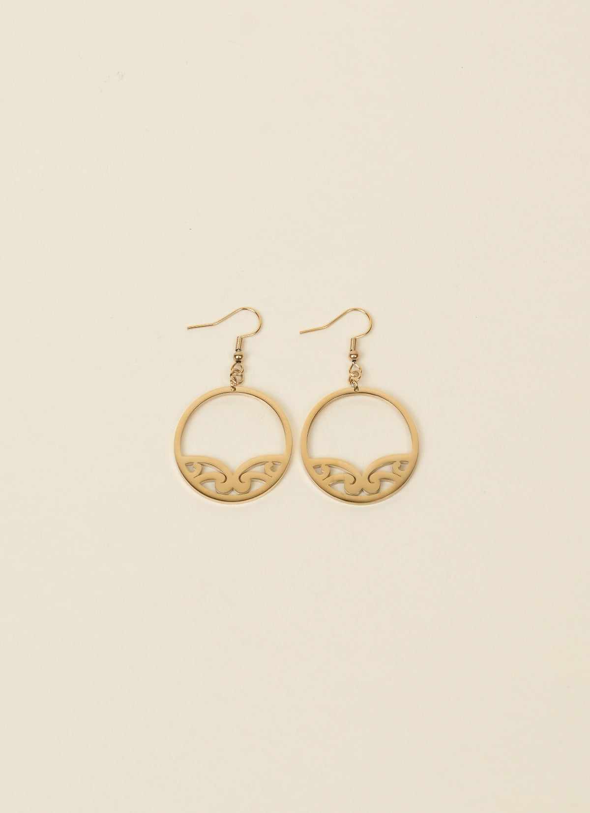 Māori by Design Gold Circle Earrings