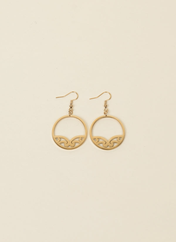 Māori by Design Gold Circle Earrings
