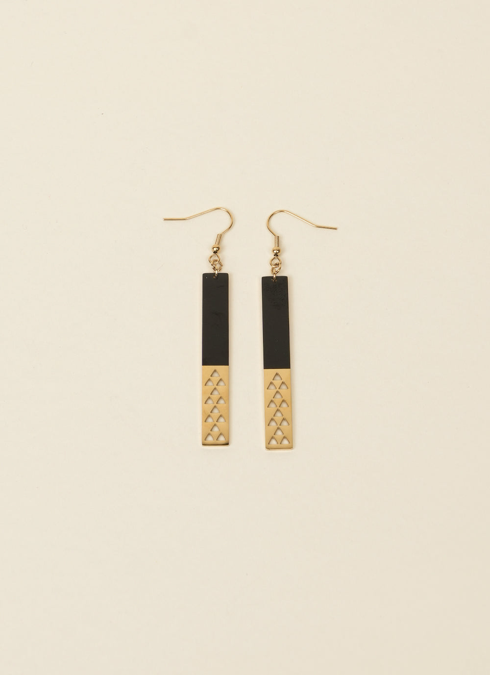 Māori by Design Gold and Black Half Earrings