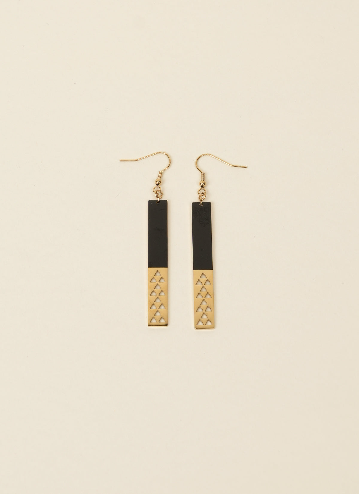 Māori by Design Gold and Black Half Earrings