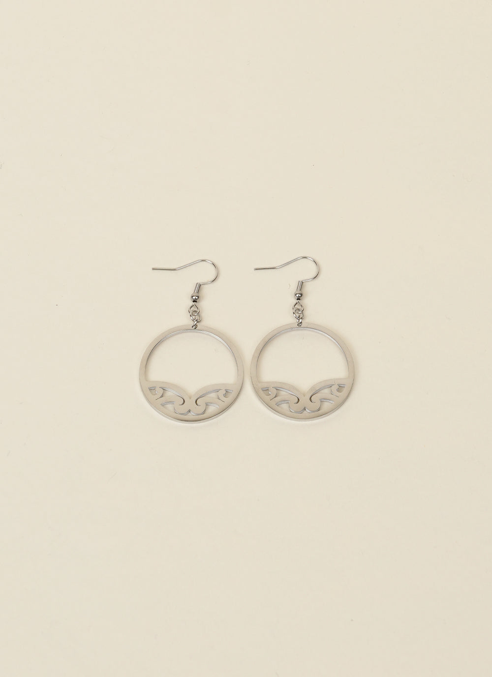 Māori by Design Silver Circle Earrings