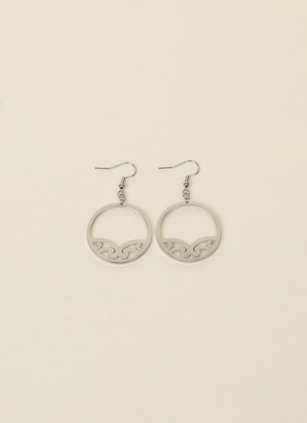 Māori by Design Silver Circle Earrings