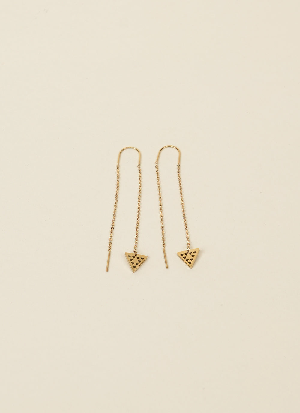 Māori by Design Gold Triangle Drop Earrings