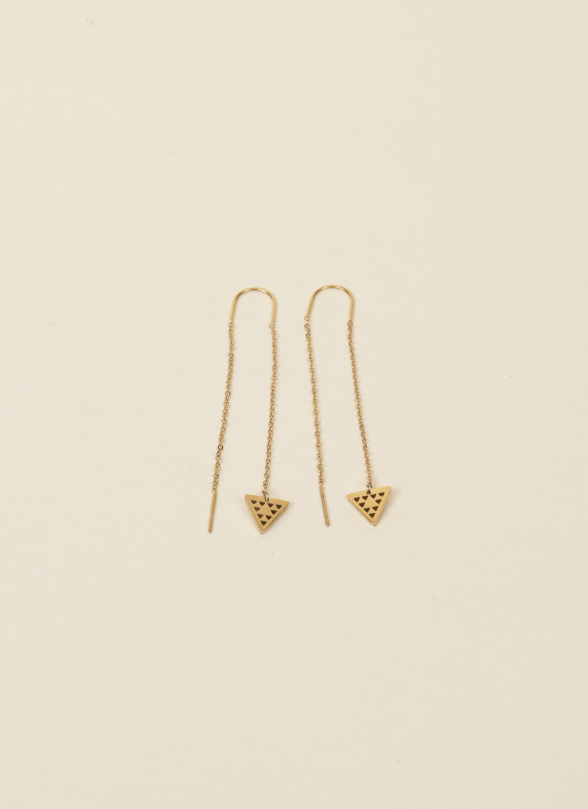 Māori by Design Gold Triangle Drop Earrings