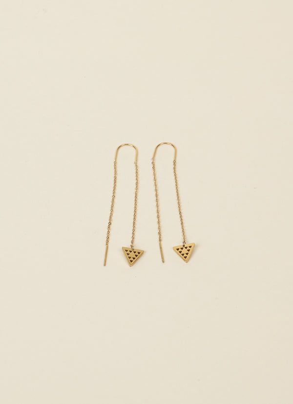 Māori by Design Gold Triangle Drop Earrings