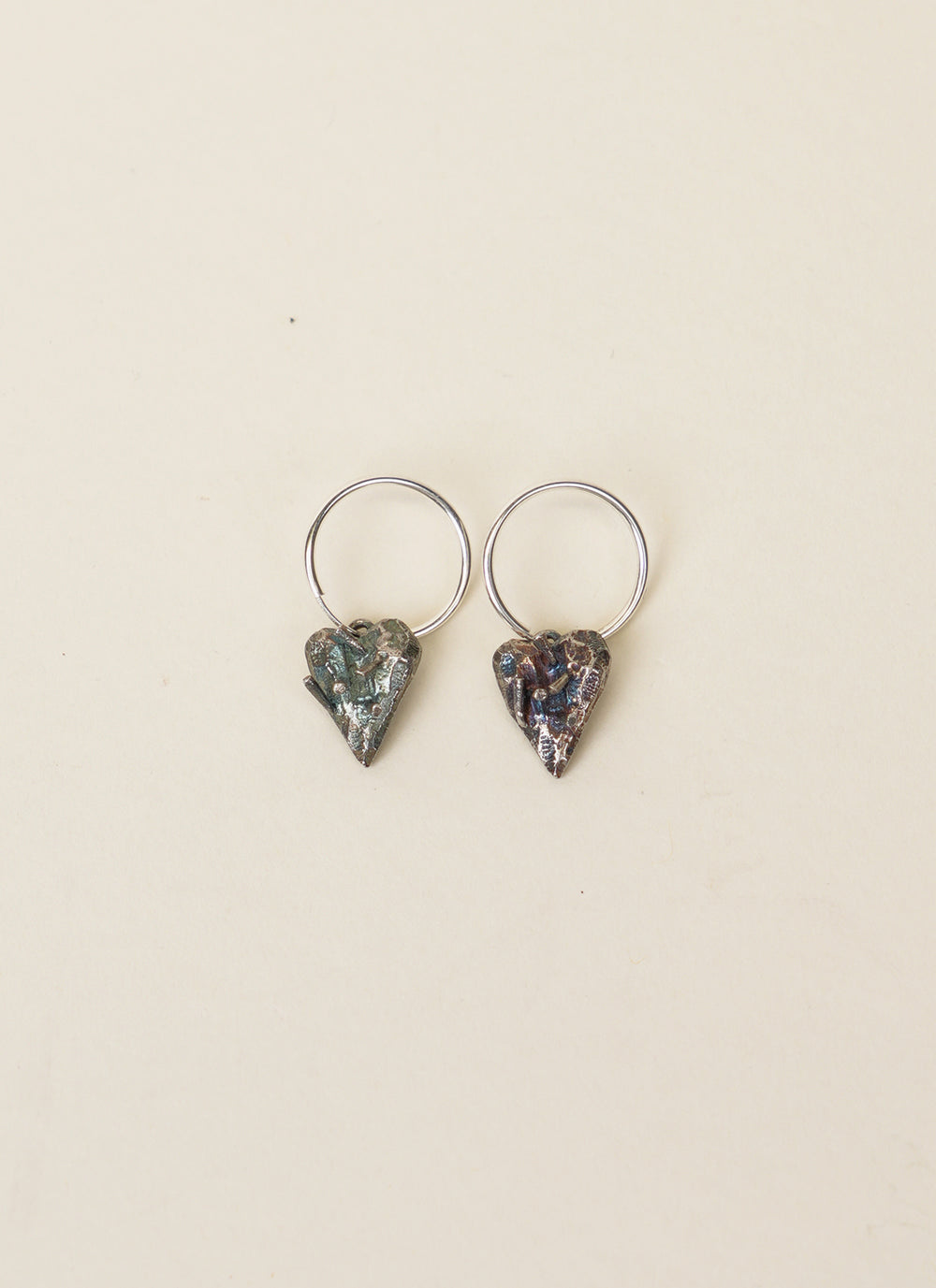 Michele Johnson Silver Pierced Heart Earrings