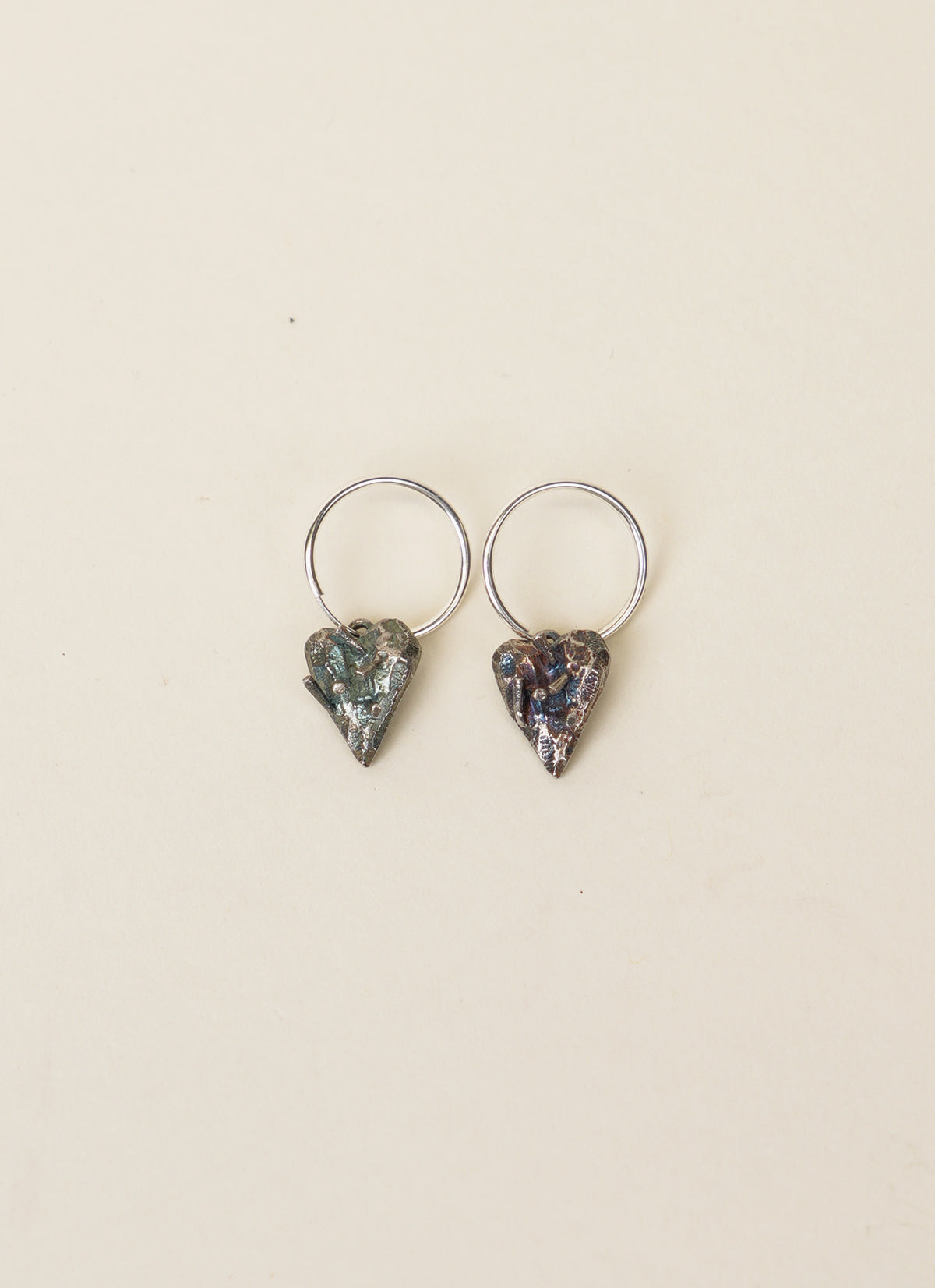 Michele Johnson Silver Pierced Heart Earrings