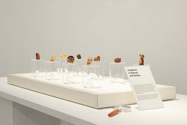 Contemporary wood-carved Netsuke exhibition photo