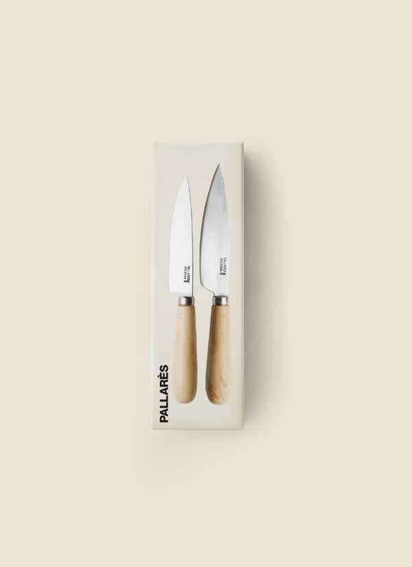 Pallarès Boxwood Kitchen Knife set 8cm and 11cm - Carbon Steel