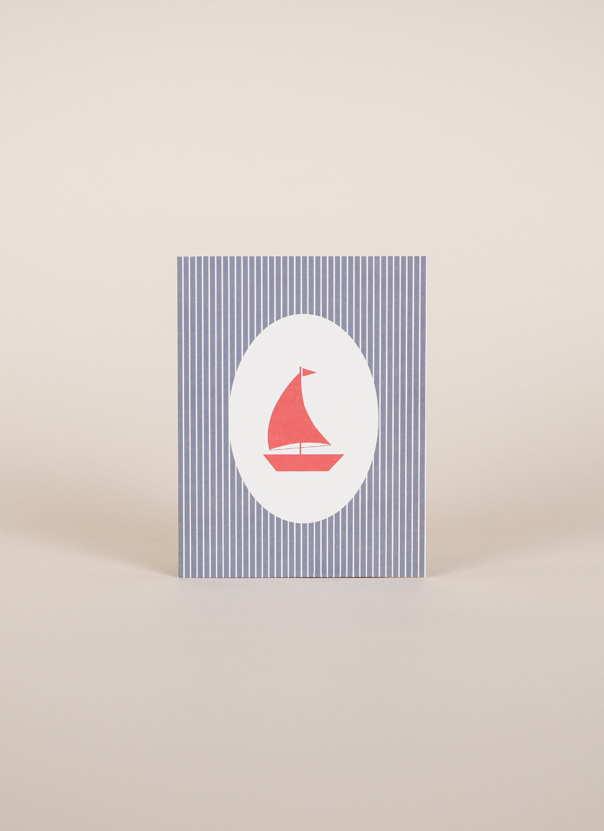 Father Rabbit Red Sail Boat Card