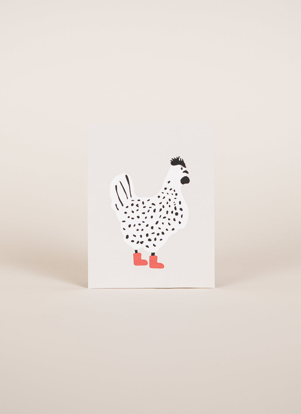 Father Rabbit Rooster with Red Boots Card