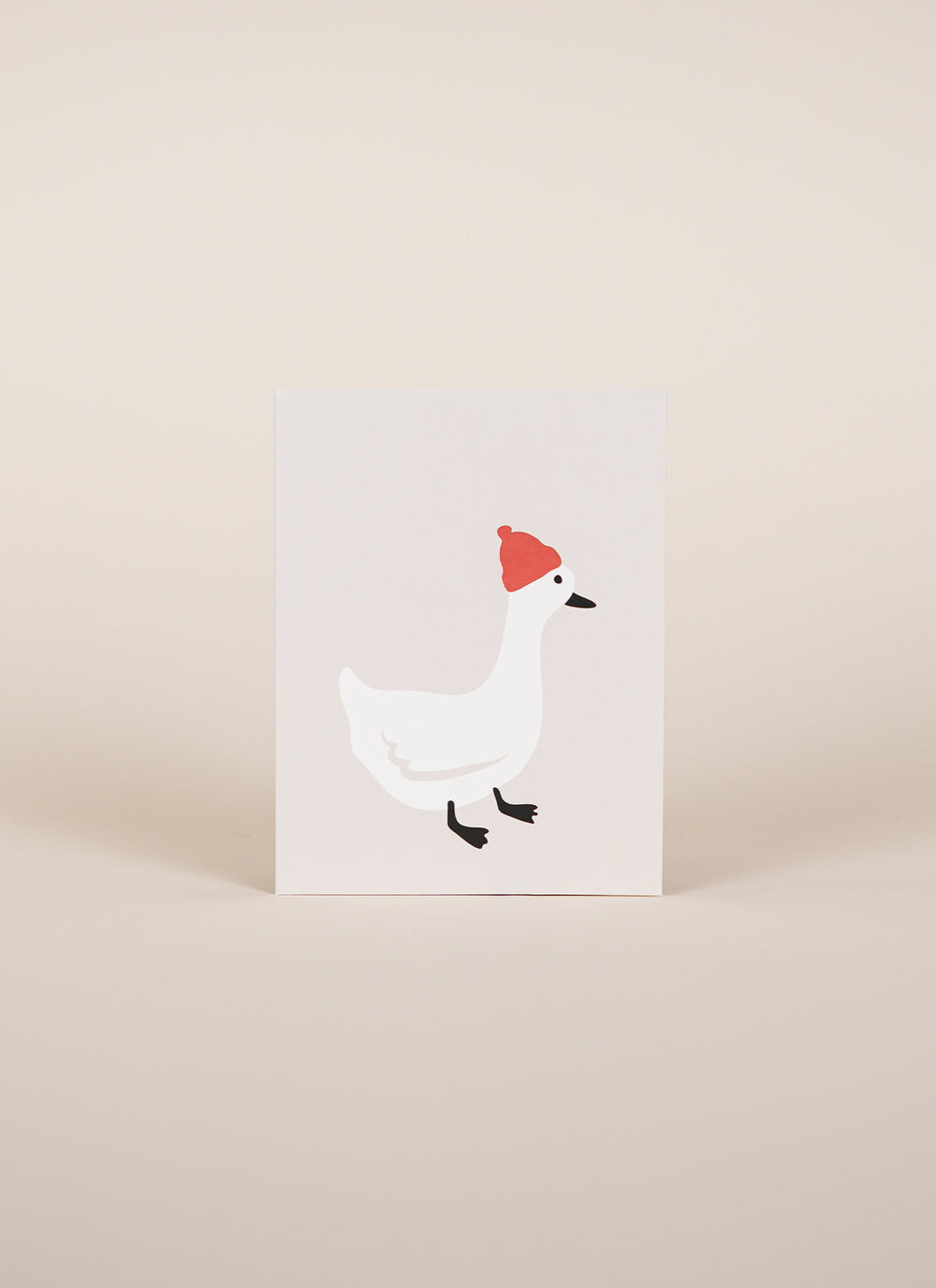 Father Rabbit Duck with Red Hat Card