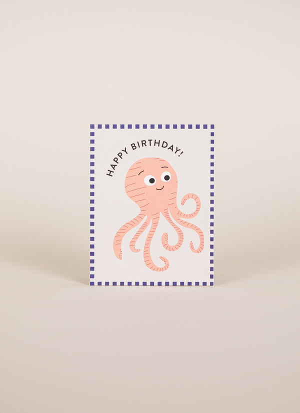 Father Rabbit Happy Octopus Card