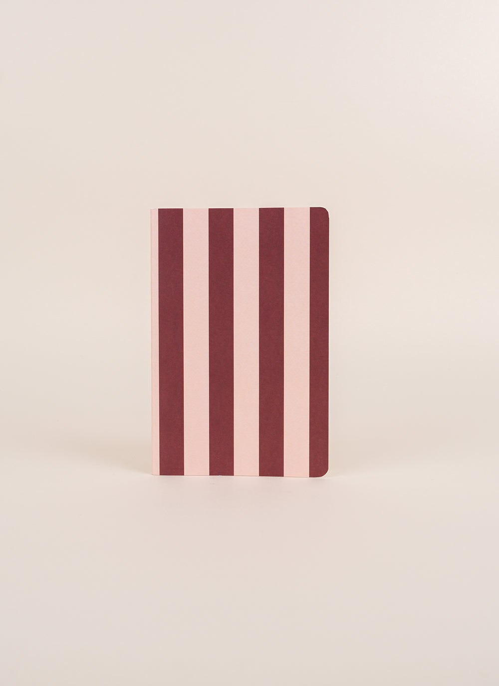 Lettuce Peach + Burgundy Bold Stripe Notebook