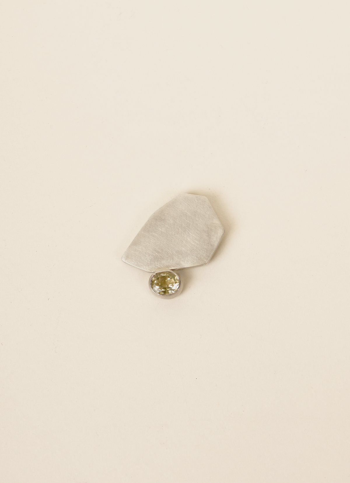 Julia Marin Lemon Quartz Asymmetric Geo Block Brooch