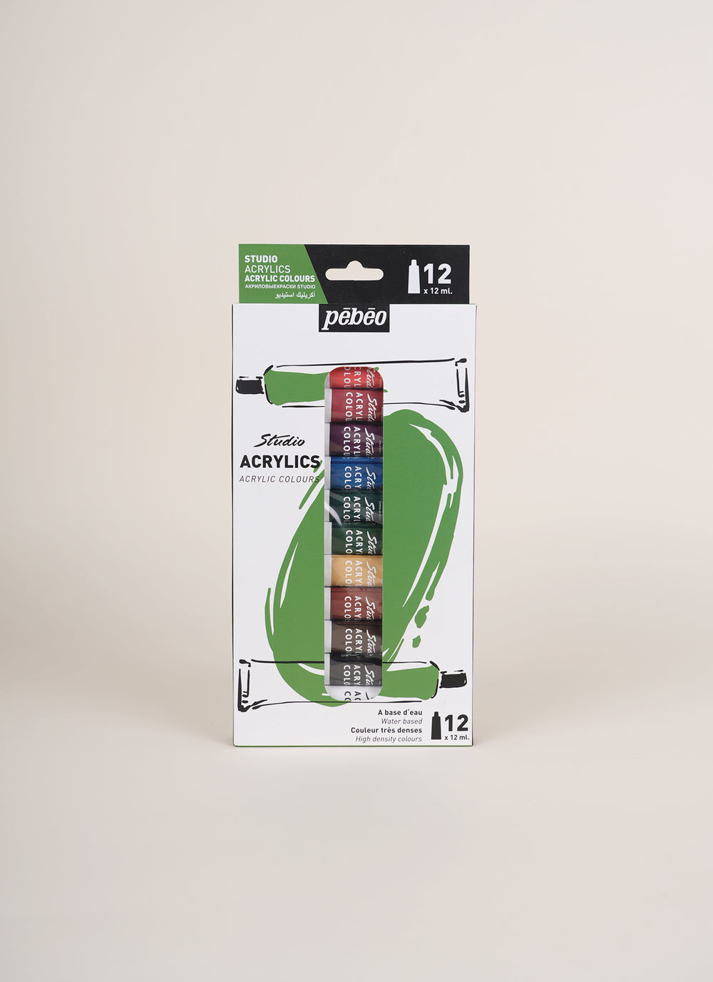 Pebeo Studio Acrylic Paint Set 12 X 12ml