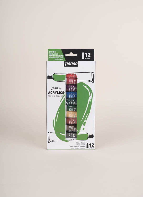 Pebeo Studio Acrylic Paint Set 12 X 12ml