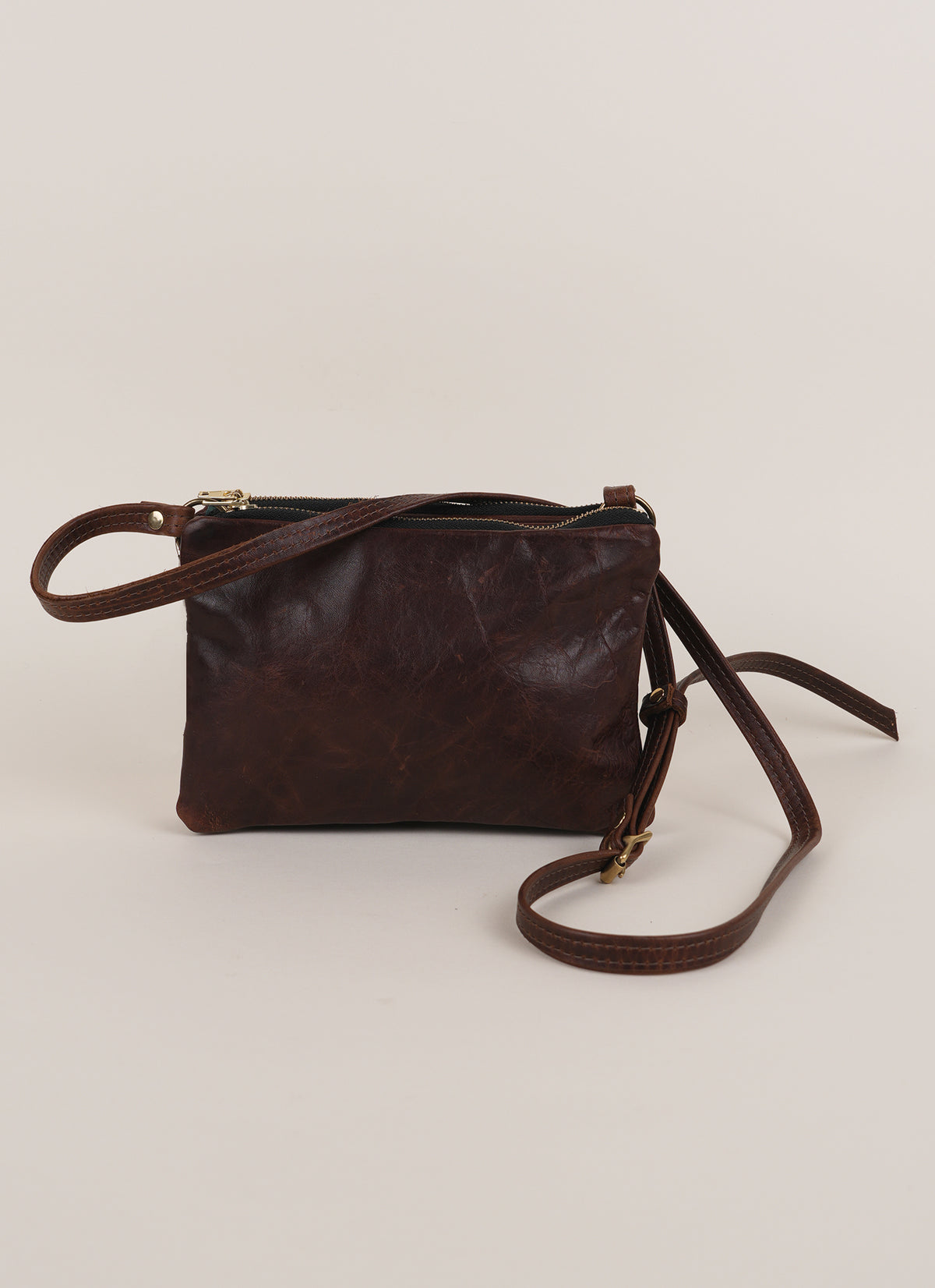 Ruby Perriton Brown Double Pocket Bag