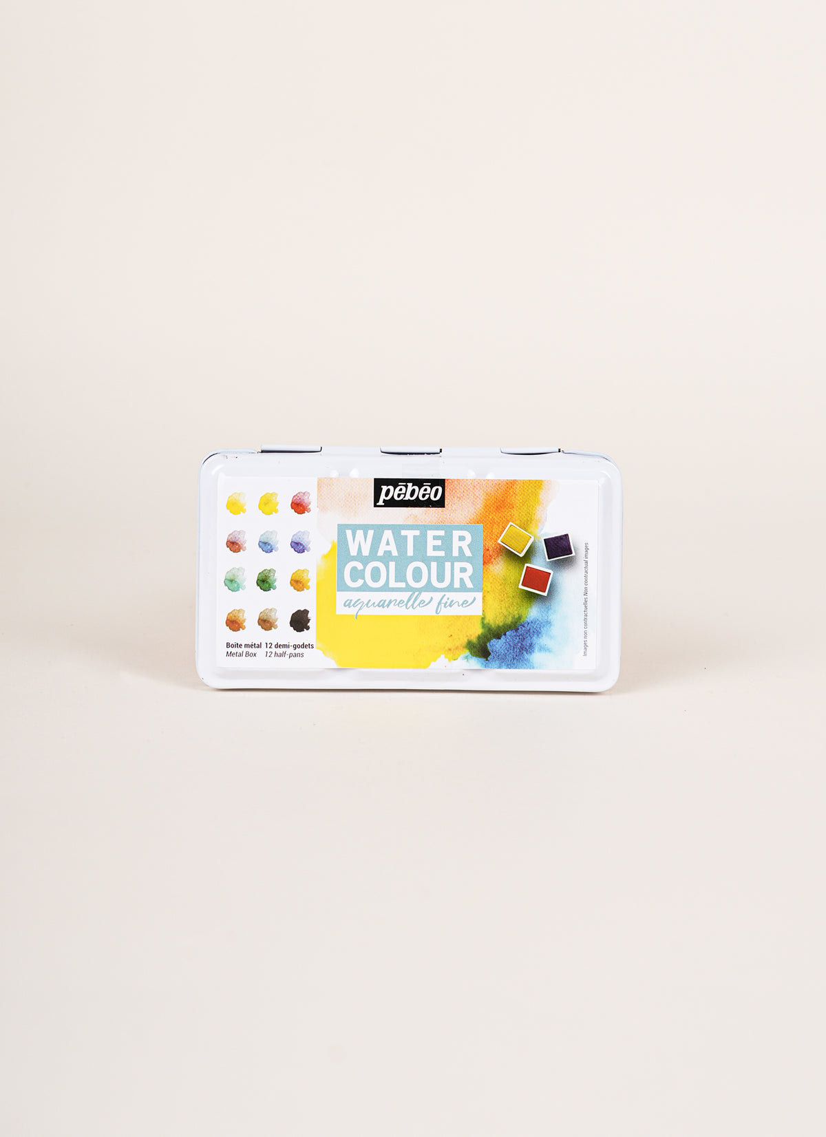 Pebeo Watercolour Pocket Metal Box 12 Half Pan